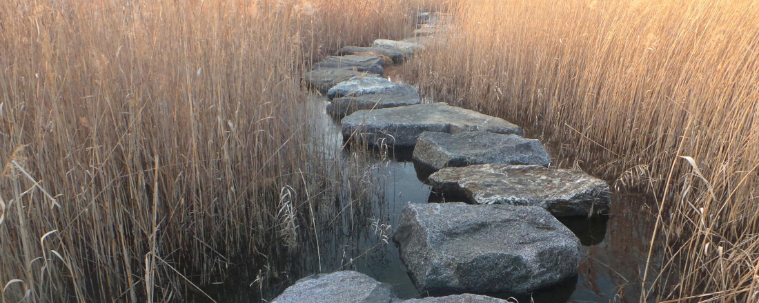 Stepping Stones are forming a walk-able path throuch obsticles